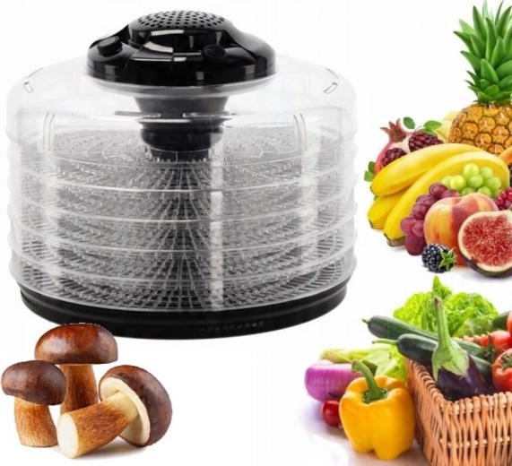 Uscător de alimente cu 5 niveluri 350 W 32 cm