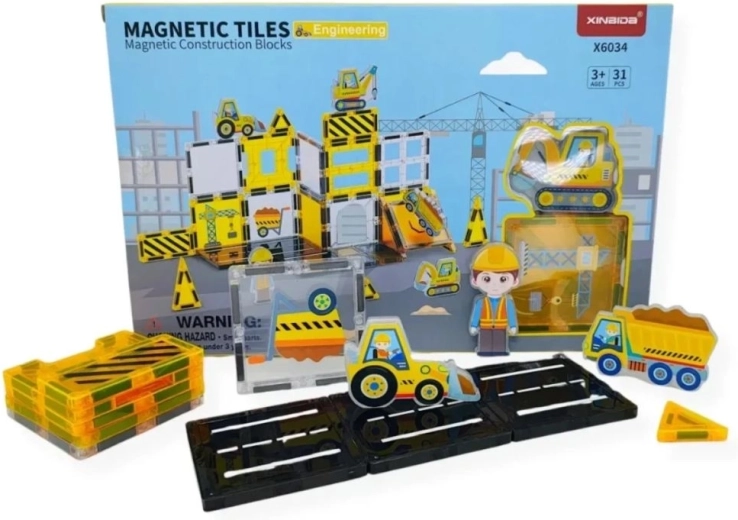 Magical Magnet – set de construcție magnetic Șantier (31 buc.)