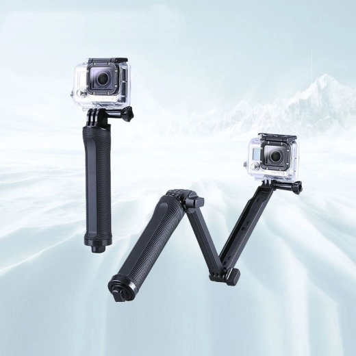 Trepied pliabil Monopod pentru cameră sport GoPro 3-Way - negru