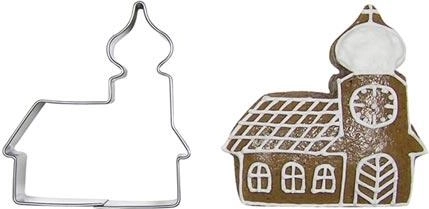 Set din inox de forme de tăiat bisericuță – 10 buc