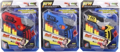 Pistolă din plastic cu gloanțe din spumă cu ventuze