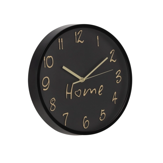 Ceas de perete rotund 30,5 × 30,5 × 4,3 cm negru