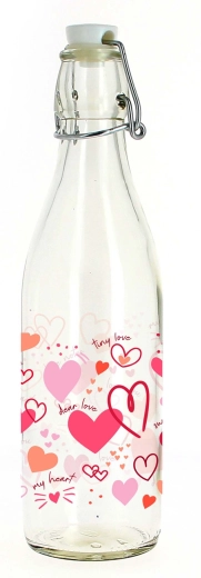 Sticlă cu închidere patentată și motiv cu inimă, 260 ml