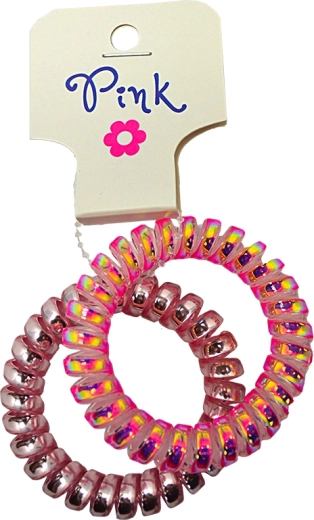 PINK elastice de păr roz și sidefate (2 buc.)