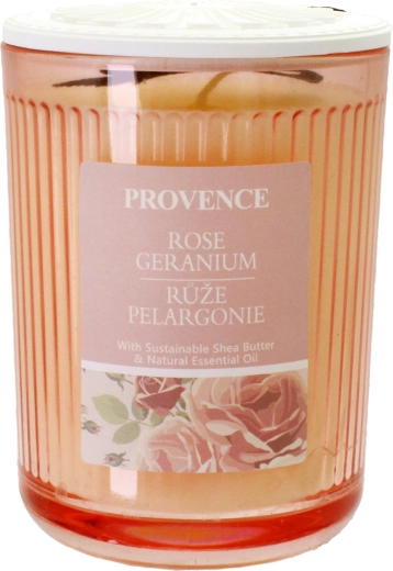 Lumânare parfumată în pahar mușcată roz 230 g