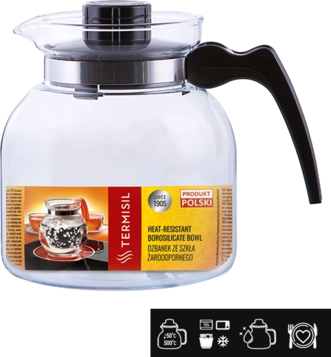 Cană termorezistentă din sticlă borosilicată 1,85 l TERMISIL Ewa