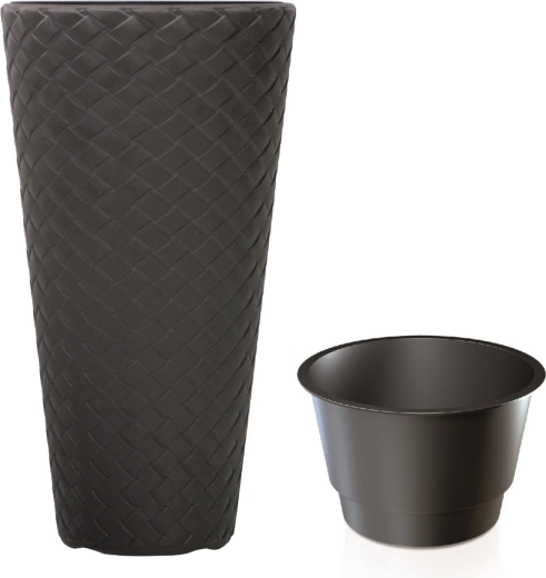 Ghiveci Matuba Slim cu inserție 40 cm antracit
