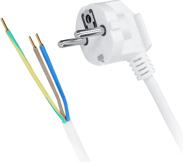 Cablu de alimentare flexibil Solight 3×1 mm² alb 5 m