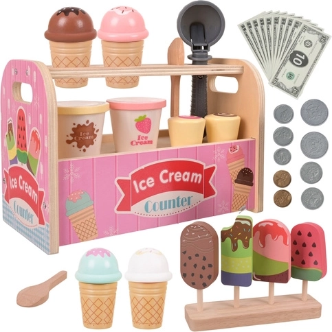 Gelaterie din lemn Kruzzel Montessori (33 piese) - 1 bucată