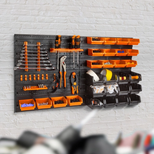 Organizator de perete pentru unelte cu 4 panouri de 47,5 × 27,2 cm