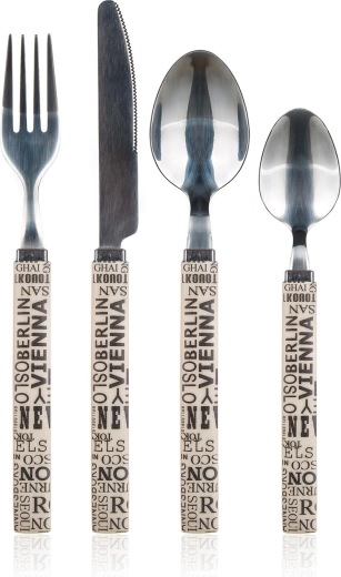 Set de tacâmuri CAPITAL, 24 piese, cu mâner din plastic, inox