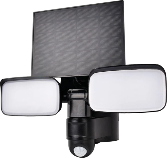 Lampă LED solară de exterior Solight cu senzor de mișcare 9 W 850 lm 4000 K neagră - 1 bucată