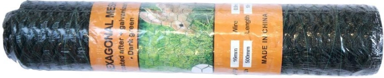 Plasă de iepuri galvanizată 500 mm, ochiuri 16 mm, sârmă 0,9 mm, 10 m