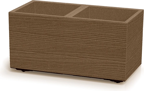 Ghiveci Madera Case Eco Wood maro – jardinieră modulară cu decor de lemn