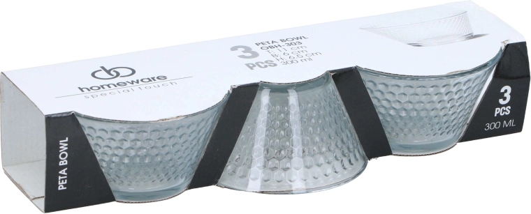 Set de boluri din sticlă Peta 300 ml, 3 buc.