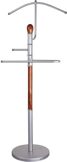 Valet mut RONNIE din crom și lemn, 46 × 27 × 107 cm, maro