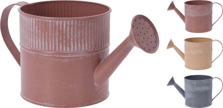 Ghiveci decorativ în formă de stropitoare, metalic, 13 × 12 cm