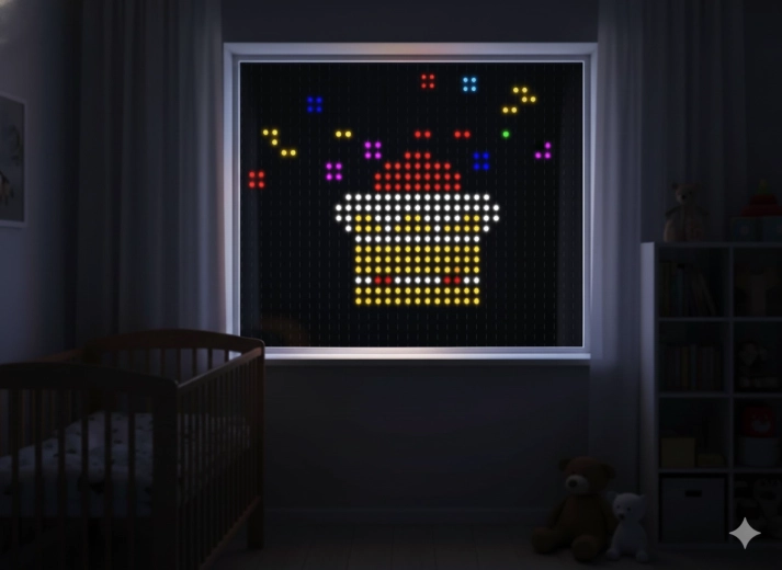 Perdea luminoasă Smart LED 400 RGB multicolor 2 × 2 m cu telecomandă pentru utilizare la interior și exterior