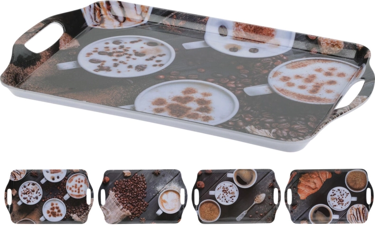 Tavă din melamină Cafea 38 × 23 cm – mix de decoruri