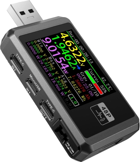 Tester porturi USB FNIRSI FNB48P negru