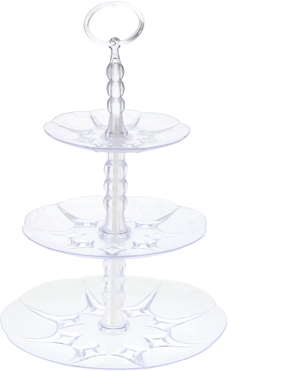 Platou etajat din plastic cu trei niveluri GALICJA, transparent