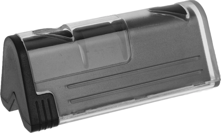 Ascuțitor de cuțite de bucătărie cu element ceramic de ascuțire și capac de protecție