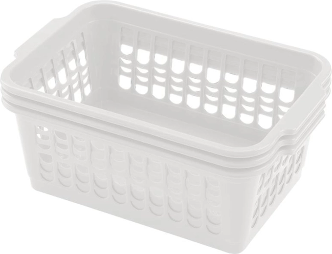 Coșuri din plastic HEIDRUN 30 × 19,5 × 13 cm, set 3 bucăți, mix de culori