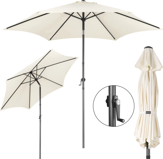 Umbrelă de grădină pliabilă Bauerkraft 300 cm bej UV 50