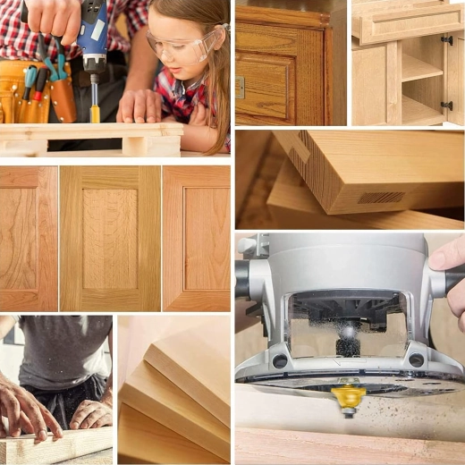 Set de freze profilate pentru lemn, 12 piese în cutie din lemn