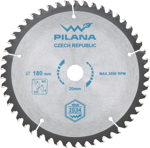 Disc de ferăstrău PILANA 180 mm, 50 dinți, WZ, SK
