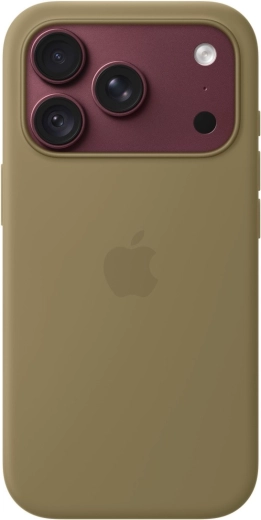 Husă din silicon Apple cu MagSafe pentru iPhone 18 Pro – verde măsliniu