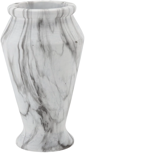 Vază decorativă din ciment, gri, decorată, 28 cm