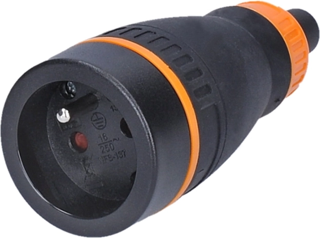 Solight priză de cuplare directă pentru mediu umed IP40/IP44 negru-portocaliu - 1 bucată
