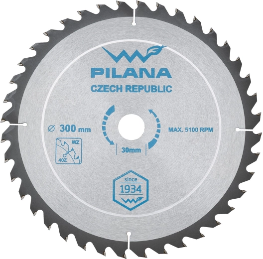 Disc circular PILANA SK 5255 WZ 300 mm, 40 dinți, orificiu 30 mm
