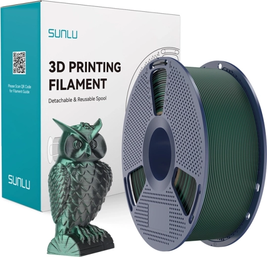 Filament Sunlu PLA+ Silk bicolor negru/verde
