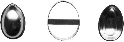 Set de forme pentru ouă de turtă dulce 3D 70 mm, 7 piese