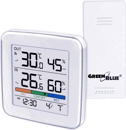 Stație meteo wireless pentru casă cu senzor GREENBLUE GB169