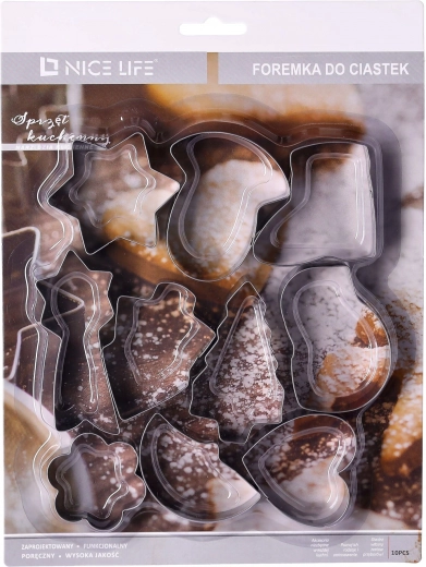 Forme de tăiat pentru biscuiți de Crăciun - set de 10 bucăți.