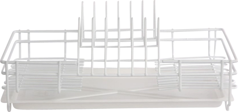 Scurgător alb pentru vase 35 cm cu tavă de scurgere