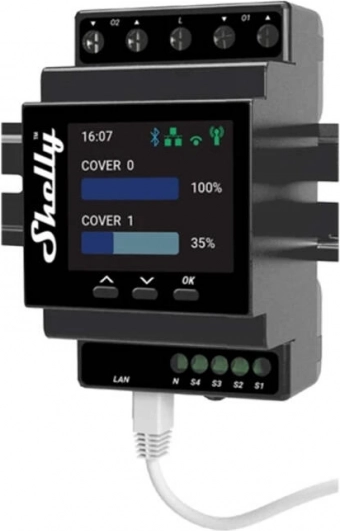Controler Inteligent pentru Jaluzele Shelly Pro cu WiFi și Măsurare a Puterii