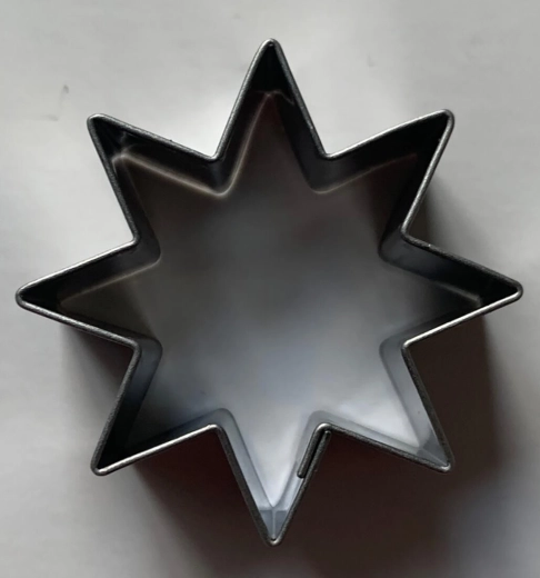 Formă de decupat pentru prăjituri stea, cu 8 colțuri, 40 mm, inox