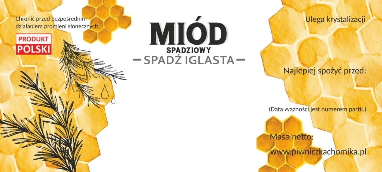 Set etichete pentru miere – miere de mană din conifere 116 × 50 mm, 100 buc