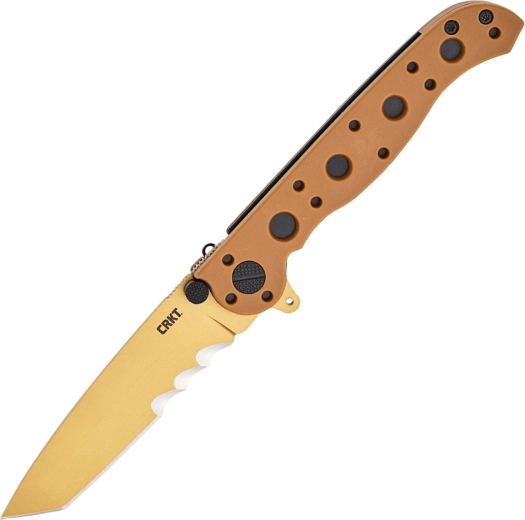 Cuțit pliabil de buzunar CRKT M16 desert tan cu zimțare Veff (Veff serrations)