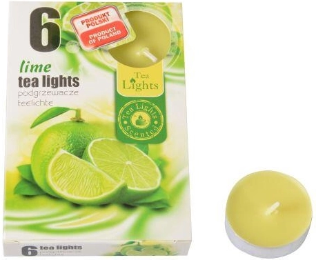 Lumânare tip pastilă parfumată Lime 6 buc