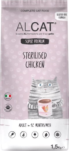 Alcat sterilised chicken granule pentru pisici castrate – pui 1,5 kg