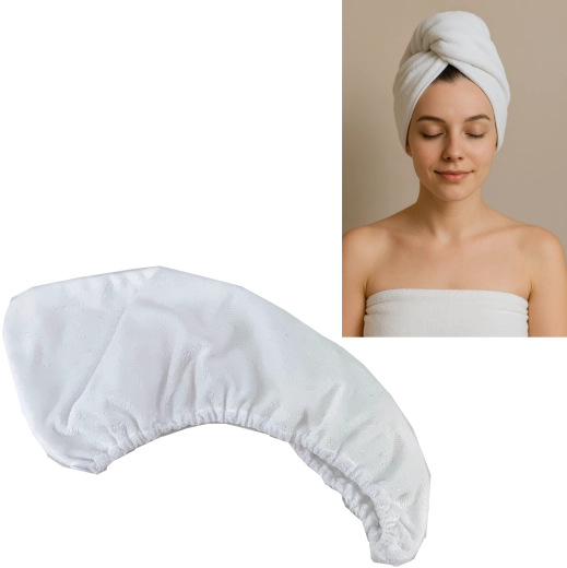 Turban din microfibră pentru uscarea rapidă a părului 25 × 64 cm – roz