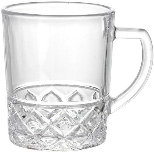 Set de 6 pahare striate cu toartă 240 ml