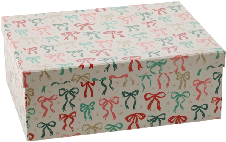 Cutie cadou de Crăciun cu fundă 35 × 26 × 13,5 cm
