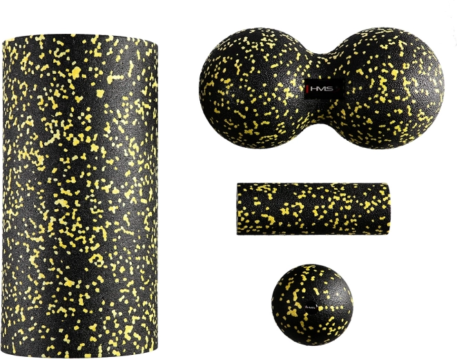 Set de masaj HMS pentru eliberare miofascială, negru‑galben