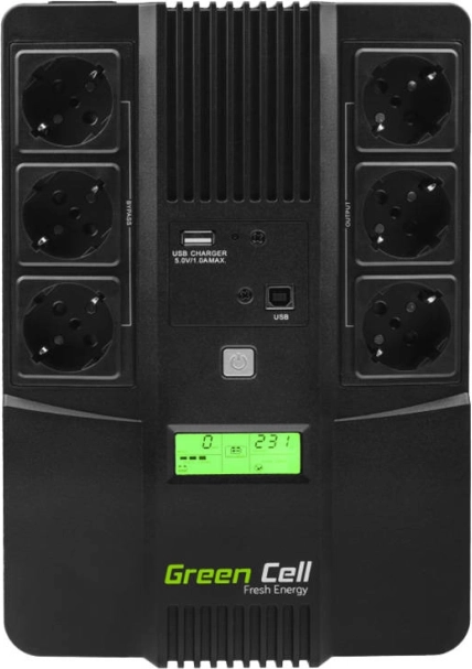Sursă de alimentare de rezervă UPS GREEN CELL AiO 800 VA, 480 W cu LCD